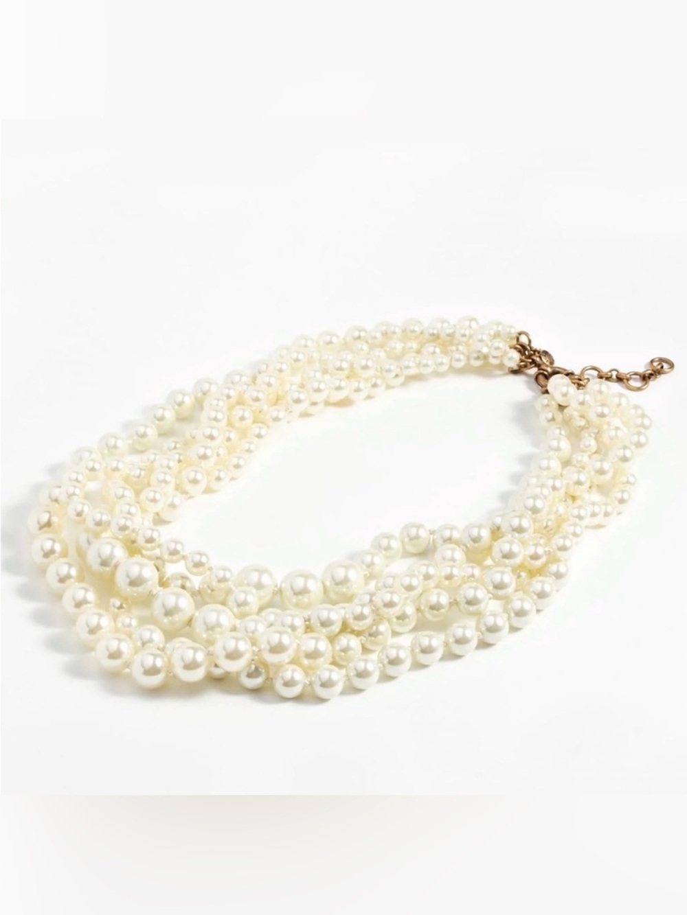 J. Crew Layered Five Strand Pearl Statement Necklace